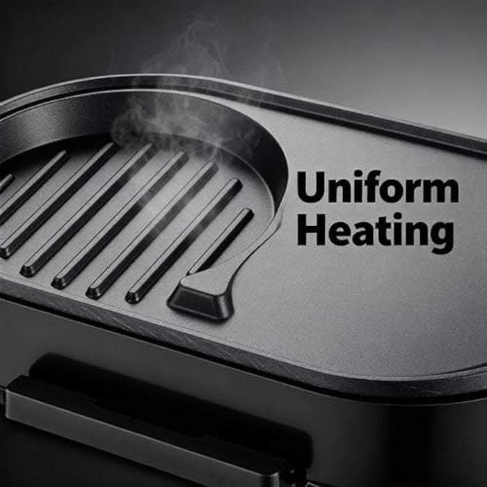 Electric Barbecue Grill Fried Egg Burger Machine NonStick Flat Bottom Frying Pan