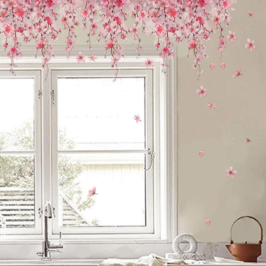 Wall Art Sticker Flower Floral Wall Stickers Self-adhesive Wall Decals R