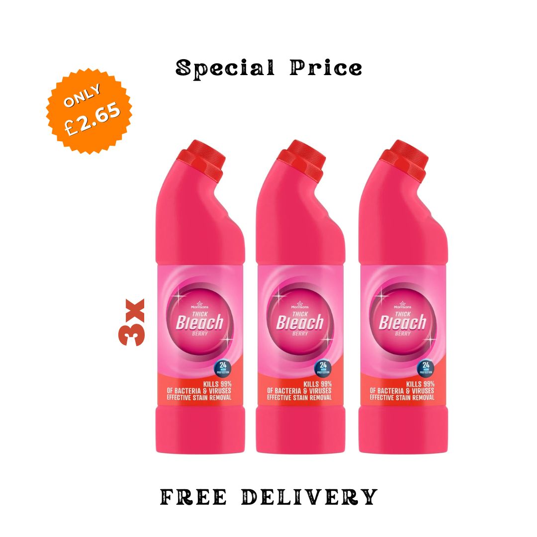 3x Morrisons Berry Thick Bleach, 750ml