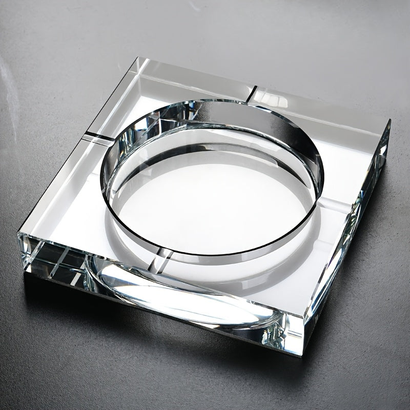 The Crystal Ashtray Is Creative And Distinctive. The Crystal Glass Trendy Ashtray Is Light And Suitable For Home Use, Living Rooms And Offices, Office Decor, Home Accessory, Modern Ashtray