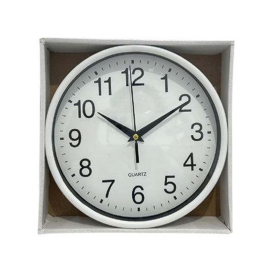 Quartz Basic Wall Clock Round Vintage Analogue 30 cm White