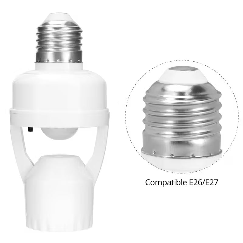 Motion Sensor Socket with Infrared Sensor & Adjustable Switch - E27 Bulb Base