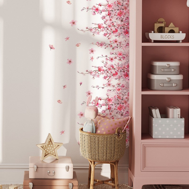 Wall Art Sticker Flower Floral Wall Stickers Self-adhesive Wall Decals R