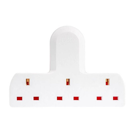 3 Way Gang Extension Wall Socket UK Mains Plug Adaptor Convert Extender 13A