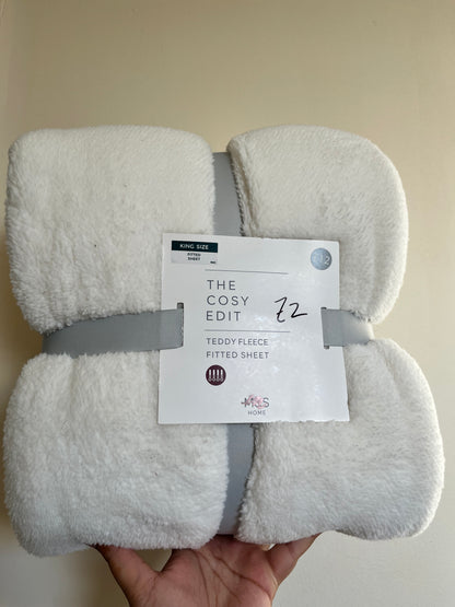 M&S Teddy Fleece Fitted Sheets