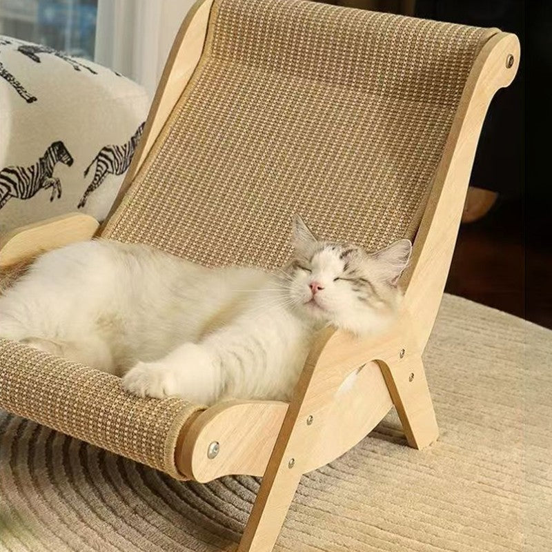 Sisal Cat Lounge Chair Sofa Kitten Hammock Pet Scratching Post Pad Sleep Bed