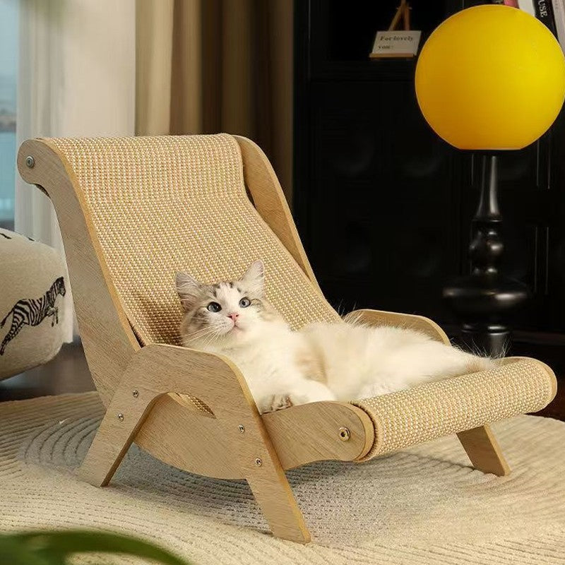 Sisal Cat Lounge Chair Sofa Kitten Hammock Pet Scratching Post Pad Sleep Bed