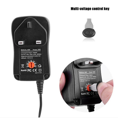 Universal 3 -12V Adjustable Voltage Adaptor Charger USB AC DC Power Supply Adapter