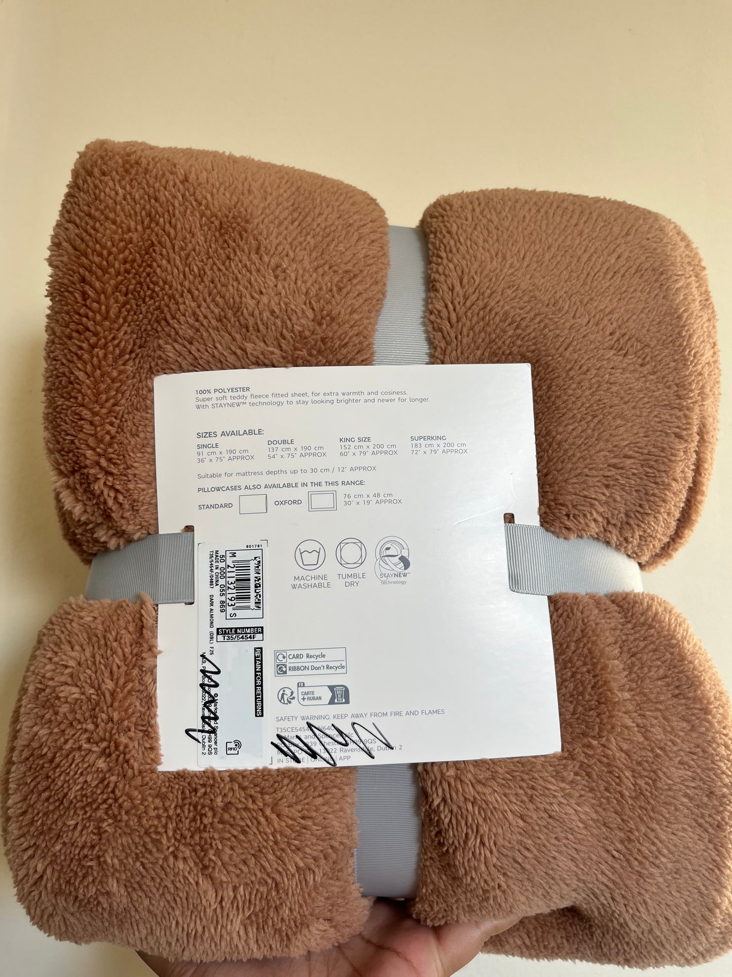 M&S Teddy Fleece Fitted Sheets