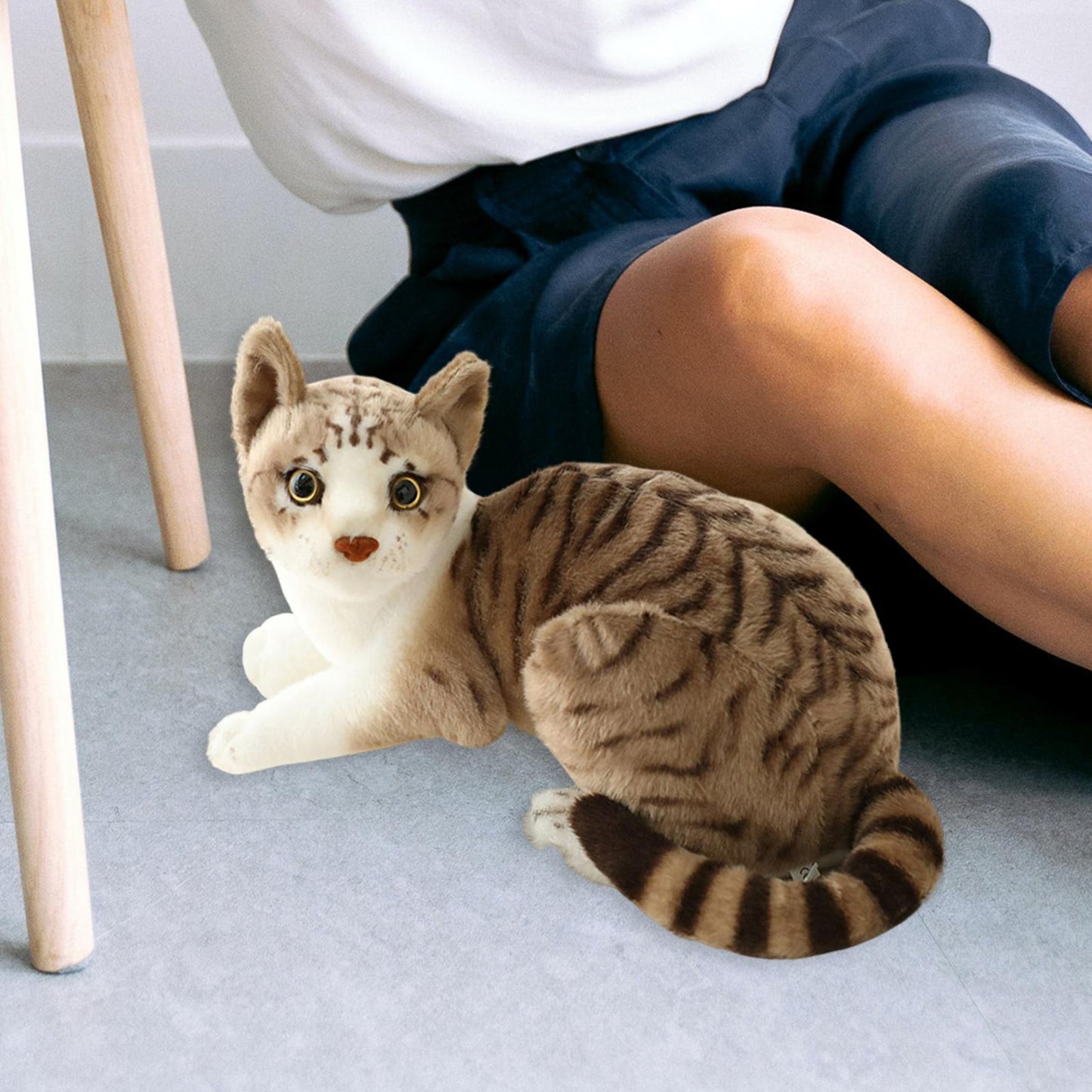 Simulation Siamese Cats Animal Plush Padding Stuffed For Birthday Gift StyleC