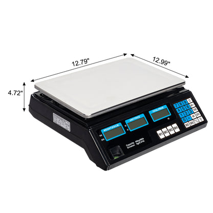 ACS-30 40kg/5g Digital Price Computing Scale for Vegetable UK Plug Silver & Black