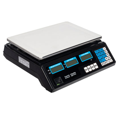 ACS-30 40kg/5g Digital Price Computing Scale for Vegetable UK Plug Silver & Black