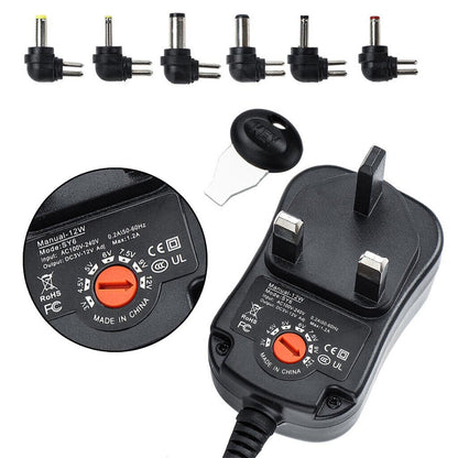 Universal 3 -12V Adjustable Voltage Adaptor Charger USB AC DC Power Supply Adapter
