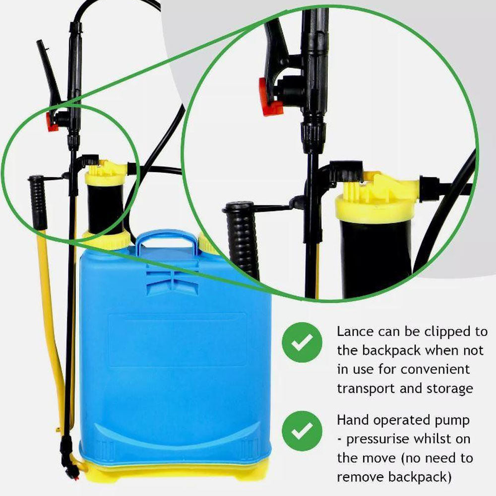 16 20L Knapsack Sprayer Backpack Pressure Manual Garden Weed Killer Sprayers UK