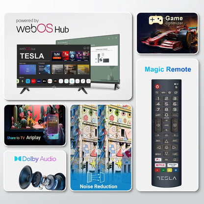 TESLA 43" Direct LED 4K HDR Smart Web OS TV-T43S4K(Freeview HD,Dolby Audio)