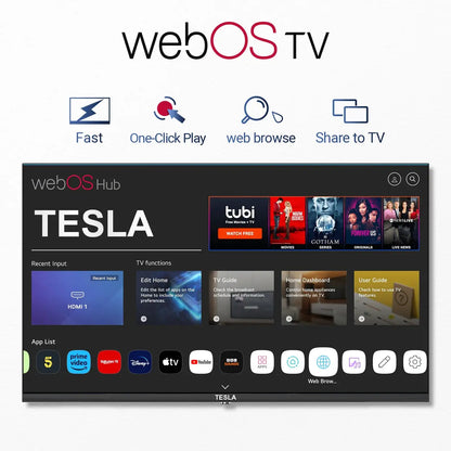 TESLA 43" Direct LED 4K HDR Smart Web OS TV-T43S4K(Freeview HD,Dolby Audio)
