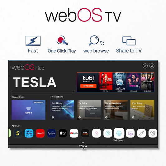 TESLA 43" Direct LED 4K HDR Smart Web OS TV-T43S4K(Freeview HD,Dolby Audio)