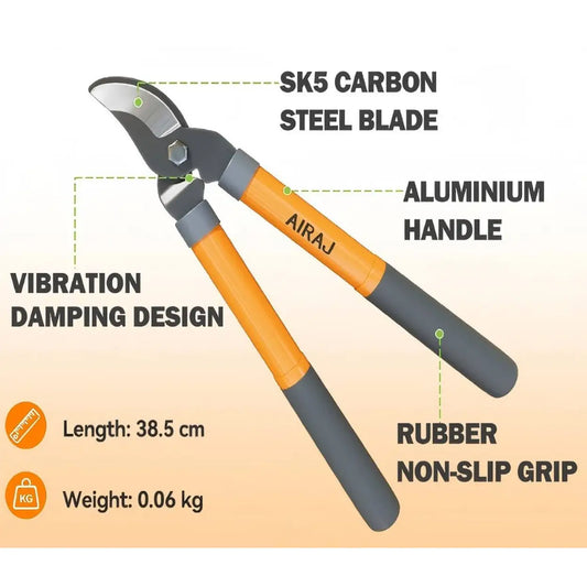 AIRAJ 40cm Tree Loppers, Bypass Garden Lopper with 3.5cm Cutting Capacity