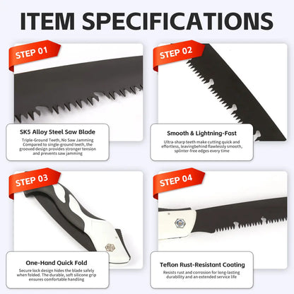 MADLAND Garden Folding Saw: Black and White