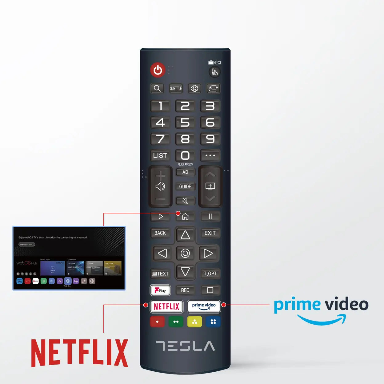 TESLA 43" Direct LED 4K HDR Smart Web OS TV-T43S4K(Freeview HD,Dolby Audio)