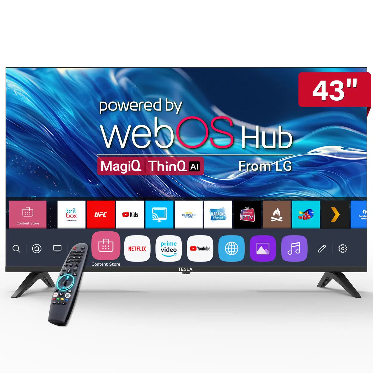 TESLA 43" Direct LED 4K HDR Smart Web OS TV-T43S4K(Freeview HD,Dolby Audio)