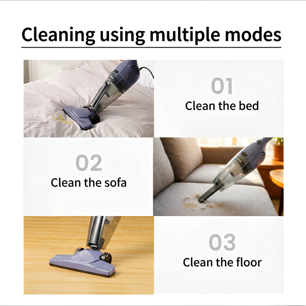 Ochama Corded Vacuum Cleaner, 500W, 0.5L, Dual-Use Handheld & Stick, High Suction Power, Transparent Dust Container, Slim Design, Ideal for Pets & Home