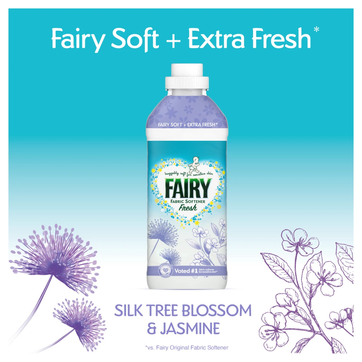 Fairy Fresh Fabric Conditioner Silk Tree Blossom & Jasmine 26 Washes, 858ml