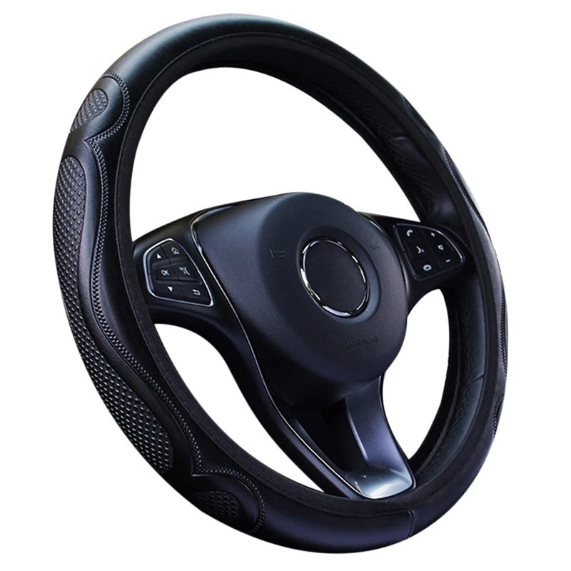 Universal Car Steering Wheel Cover Anti Slip PU Leather Comfortable 38cm