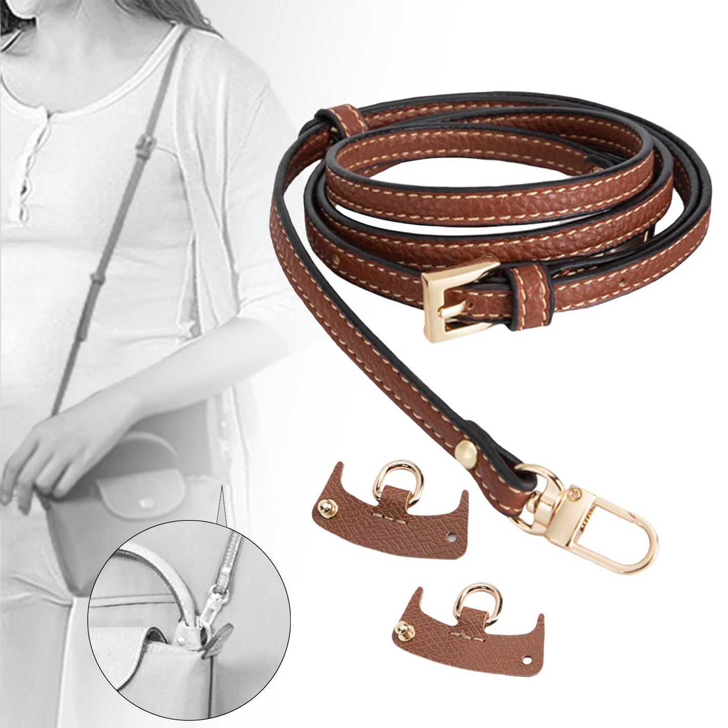 Purse Strap For Handbag Replacement Universal For Purse Making Briefcase DIY Brown