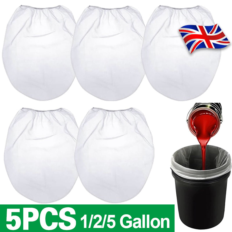 5pcs Top Opening Paint Strainer Bags Elastic Paint Screen Net Filter Impurities