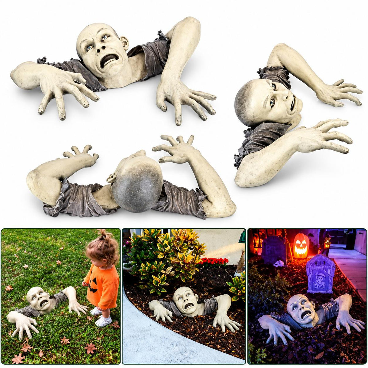 Halloween Crawling Zombie Decoration Outdoor Garden Statue Graveyard Horror Prop for Halloween Decor