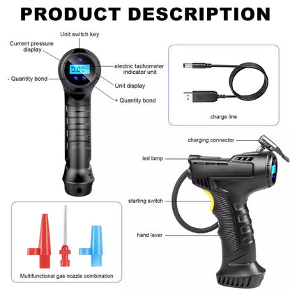 Car Tyre Inflator Cordless 12V Electric Car Tire Air Compressor