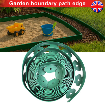 10 Metre Flexible Garden Border Grass Lawn Path Edging With Plastic Pegs UK