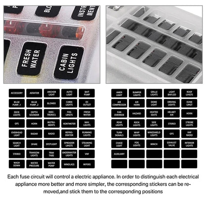12 Way Blade Fuse 12-24V Car Boat Fuse Box Holder With Plastic Cover For Power Panel Board Camper RV Accessorie