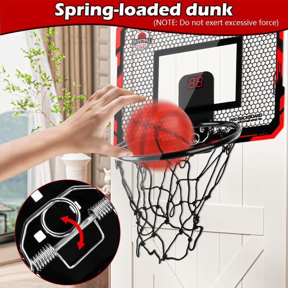 Indoor Basketball Hoop For Kids, Over The Door Mini Basketball Hoops With LED UK