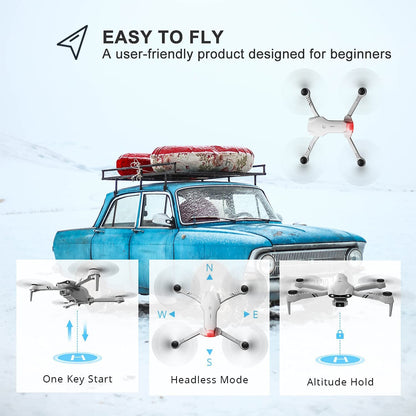 UK F10 Foldable Drone With Camera WIFI FPV For Adults,1080P HD FPV Live Video RC Quadcopter