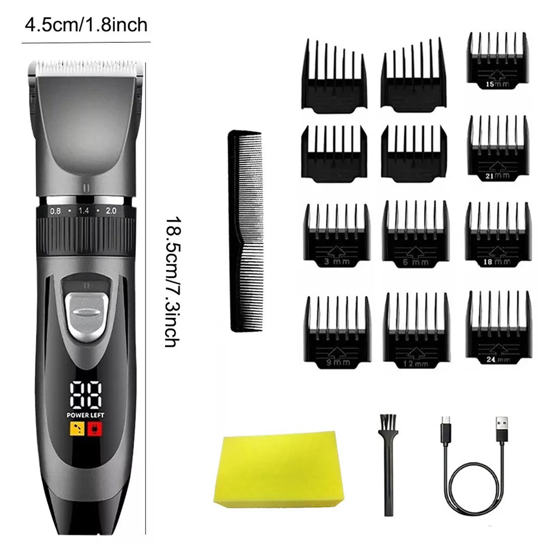 Cordless Hair Clippers For Men - Mens Hair Trimmer Set - Hair Clippers For Men