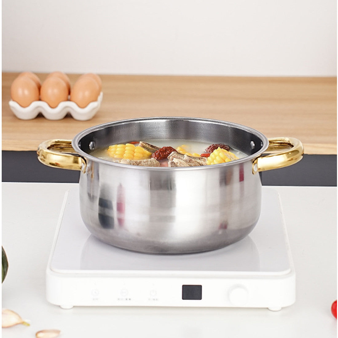 Set of 12 stainless steel Saucepans cookware Cooking Pots set + Spatula Accessory