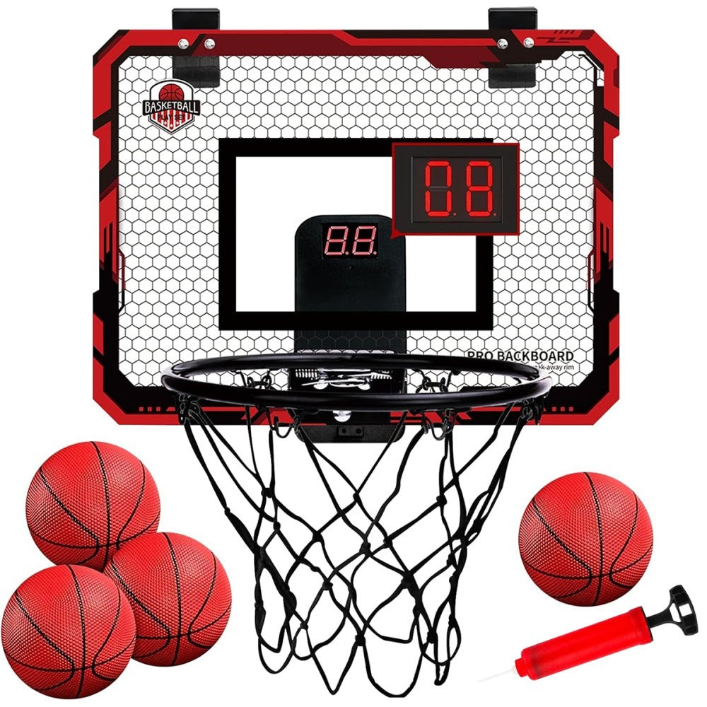 Indoor Basketball Hoop For Kids, Over The Door Mini Basketball Hoops With LED UK