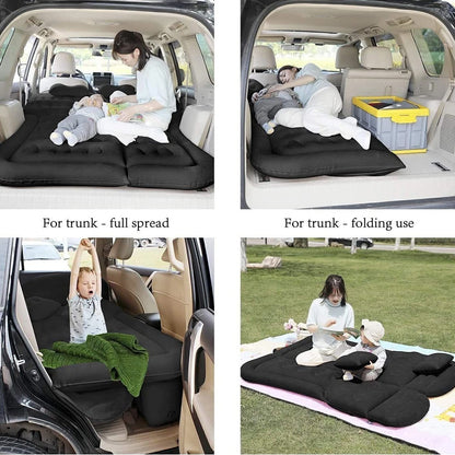 Car SUV Air Bed Sleep Travel Inflatable Mattress Seat Cushion Mat Camping WPump
