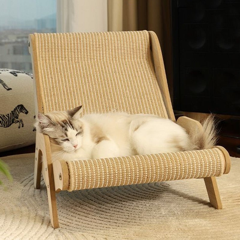 Sisal Cat Lounge Chair Sofa Kitten Hammock Pet Scratching Post Pad Sleep Bed