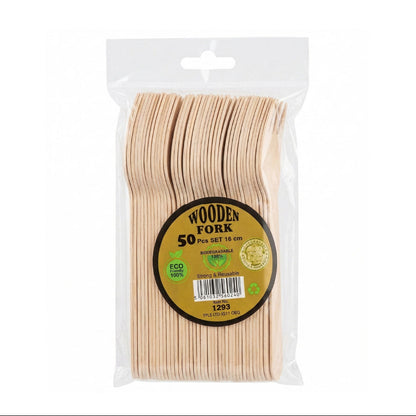 50 pcs disposable wooden Fork