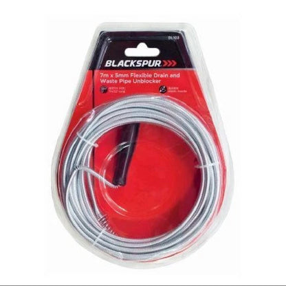 Blackspur 7m x 5mm Flexible Drain & Pipe Unblocker