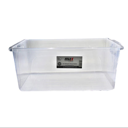 Clear Plastic Rectangle Storage Box with Lid and Latch 20 Litre 47 x 30 x 20 cm