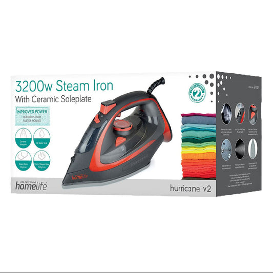 Homelife Steam Iron Ceramic Soleplate 3200W