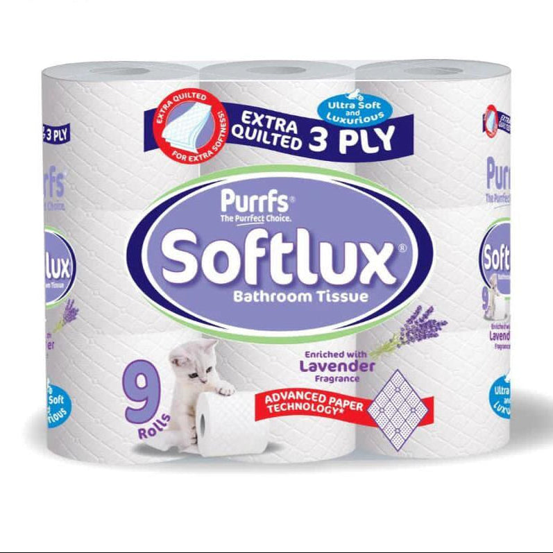 45 Rolls Softlux 3Ply Toilet Rolls Tissue 2 Flavour
