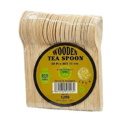 50 pcs disposable wooden tea spoons