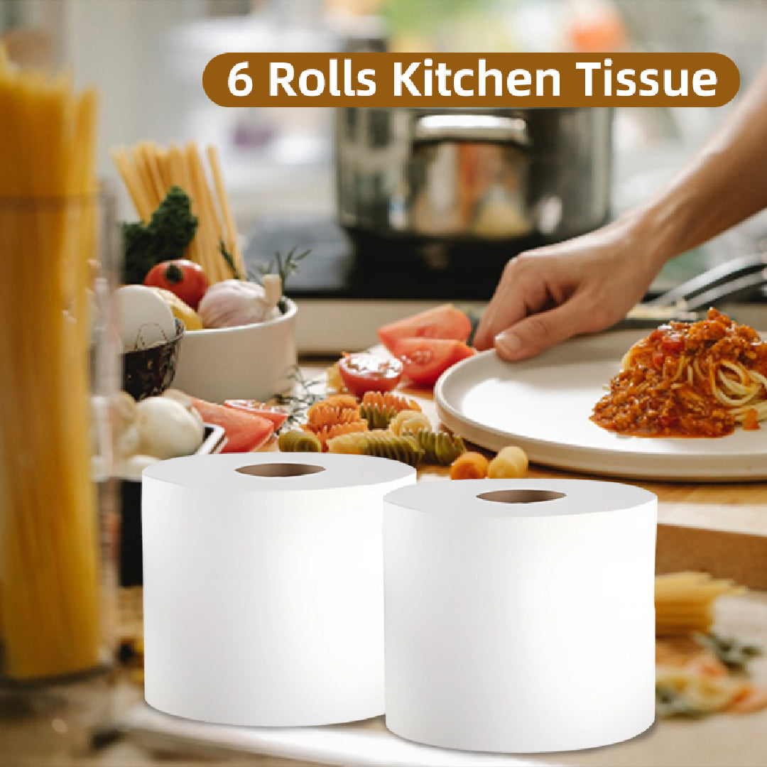 6 Rolls Cleaning Paper White Centrefeed Rolls ( Kitchen and cleaning )