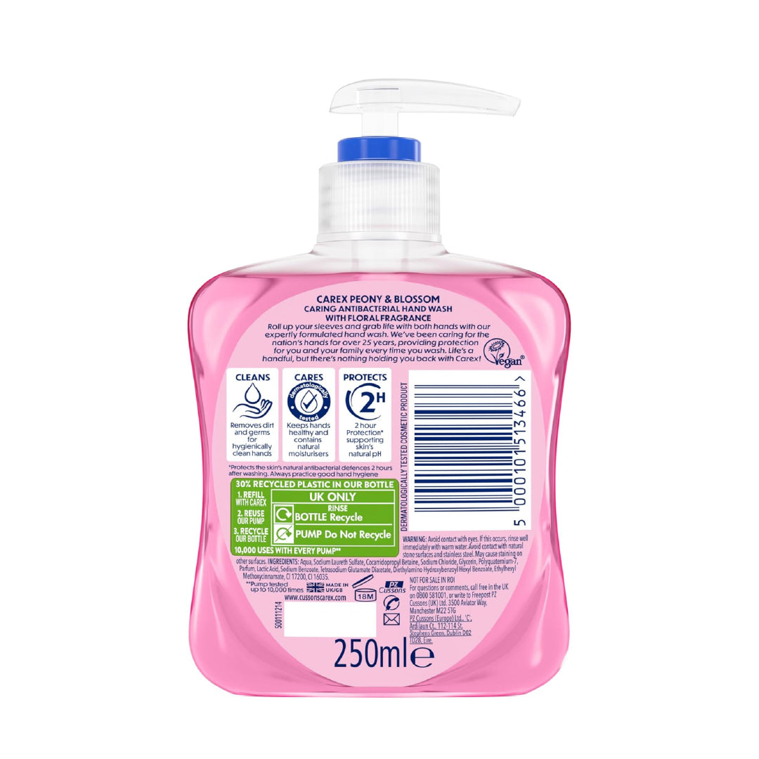 Carex Antibacterial Hand Wash Peony and Blossom 250ml