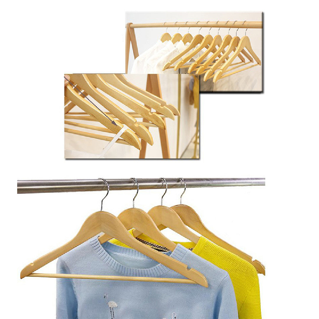 Pack of 20 pcs Wooden Clothes Coat Hangers 44 x 23 cm